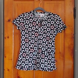 Flower Scrub Top